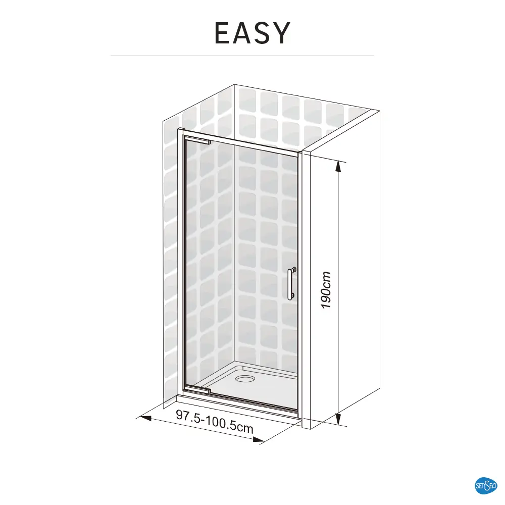 Стекло для распашной душевой двери Sensea Easy 100 см прозрачное, цвет профиля на выбор 85868675 STLM-2003960 - Вид №32