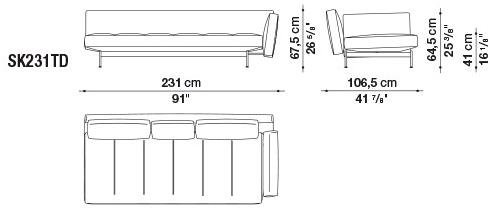 B&B Italia 4-х местный кожаный диван Saké sun-id-1457556 - Вид №25