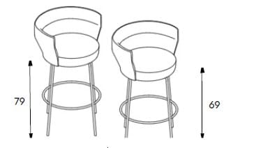 Высокий кожаный стул с подставкой для ног Punt Sena ARCH-00069404 - Вид №7