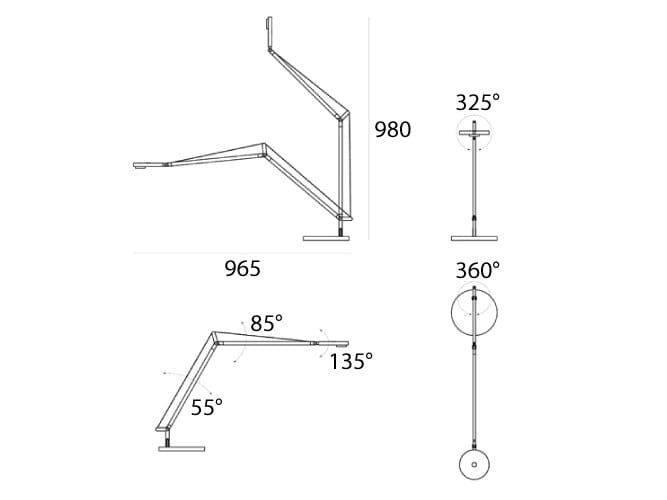 Алюминиевая регулируемая светодиодная настольная лампа Artemide ARCH-00150803 - Вид №6