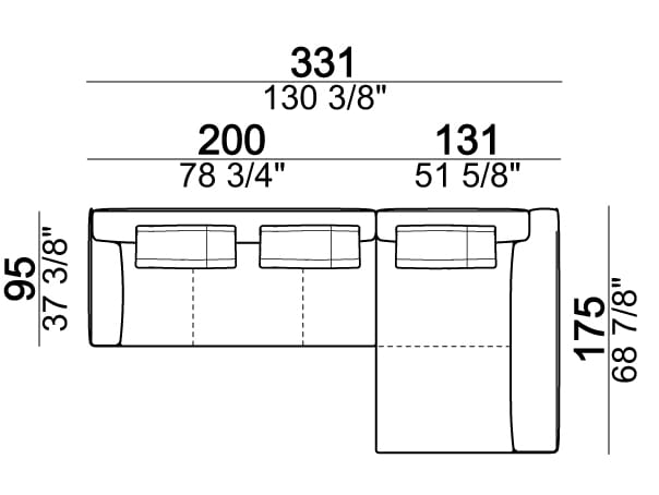 3-местный тканевый диван Arketipo BROWN SUGAR ARCH-00058205 - Вид №32