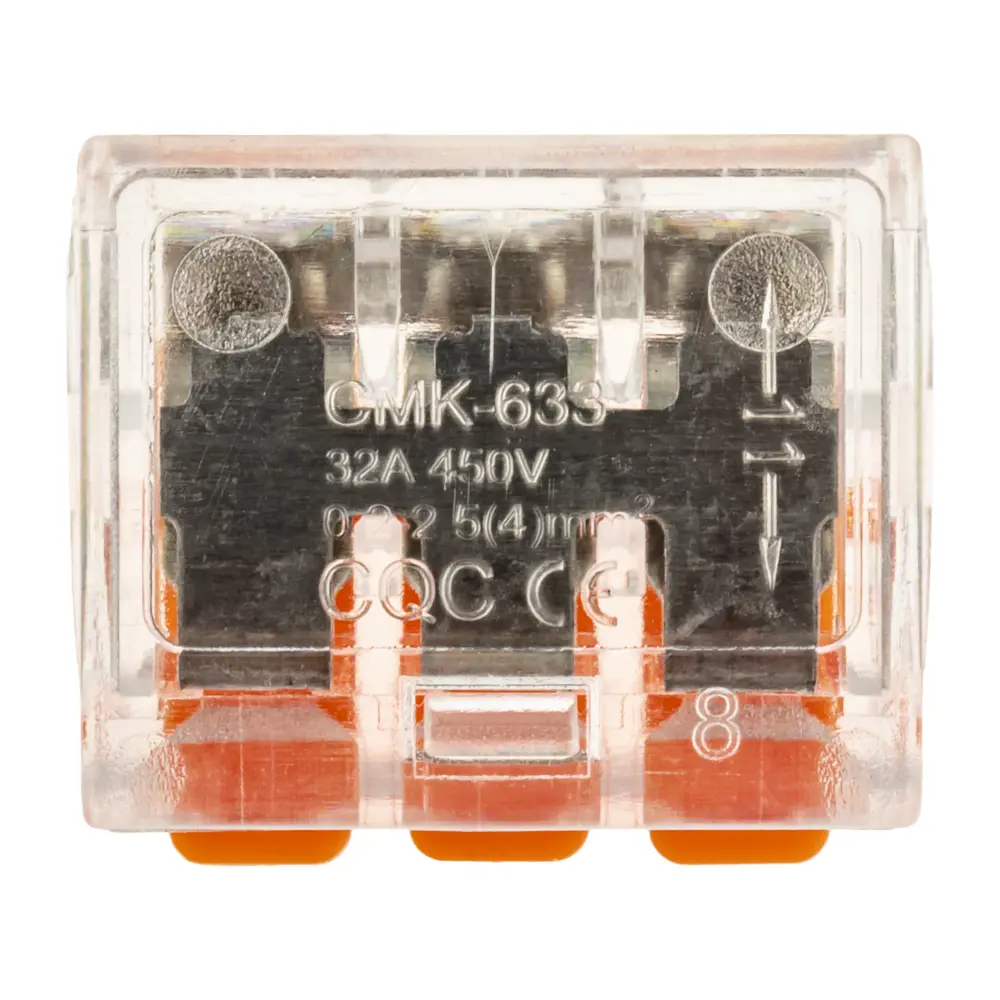 Клеммы соединительные монтажные с рычажком Duwi СМК 223-413 3-проводные 4мм² прозрачные 5шт 26613 6 STLM-2163635 - Вид №3