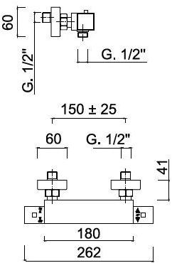 Rubinetteria Giulini Смеситель для душа на 2 отверстия Pablolux F8203 - Вид №1