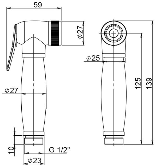 1291152JA00 Лейка для гигиенического душа, латунь Jacuzzi  - Вид №1