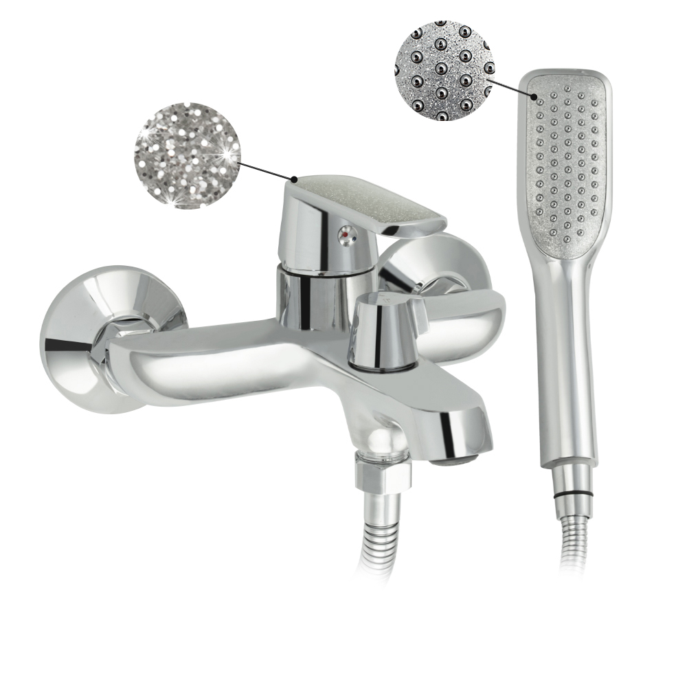 GFmark - Смеситель в ванную, шаровый, короткий излив, с АЛМАЗНОЙ КРОШКОЙ на ручке, код: 4810 