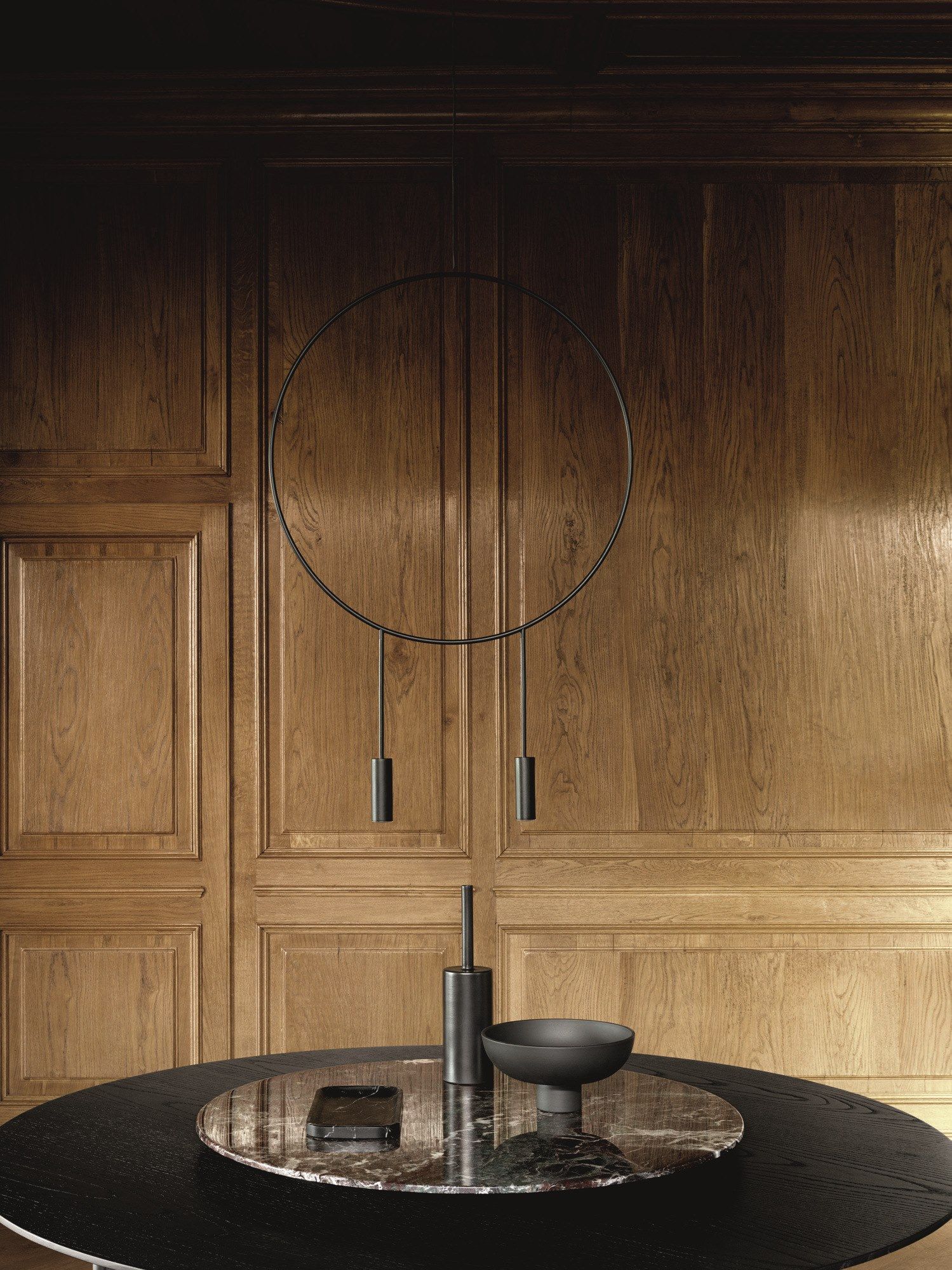 Круглый стол из стали и стекла Living Divani NOTES ARCH-00130228 - Вид №3