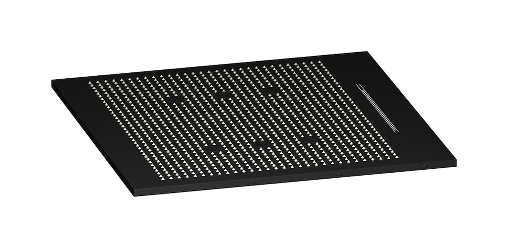 Полувстроенный верхний душ с режимами - дождь, водопад, распыление и хромотерапия WE ARE IB av630np Matt Black Aqua