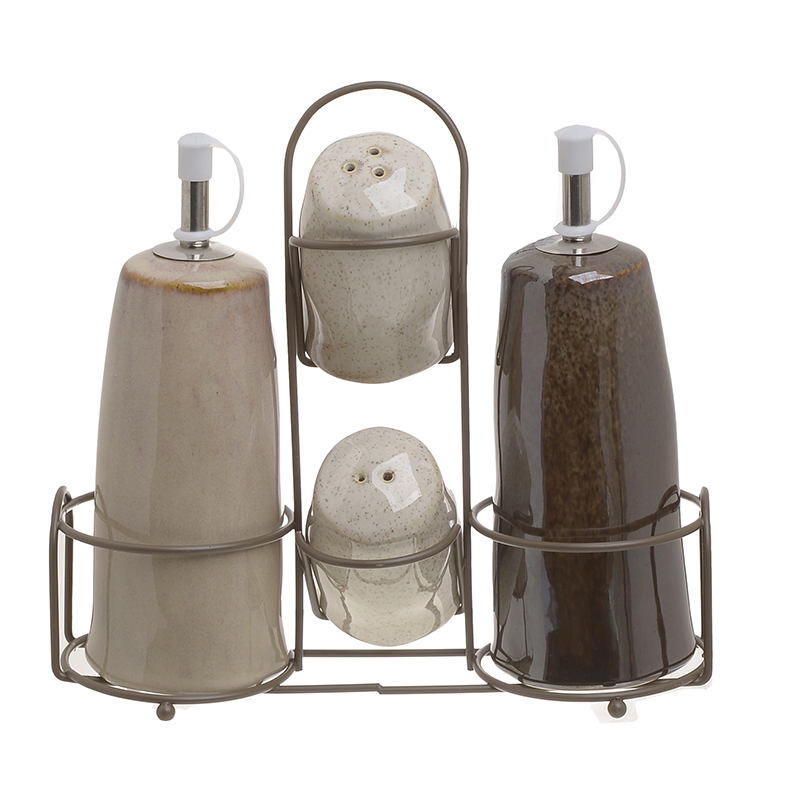 3860931.0167 НАБОР ПОСУДЫ: СОЛОНКА, ПЕРЕЧНИЦА, БУТЫЛЬ ДЛЯ УКСУСА, БУТЫЛЬ ДЛЯ МАСЛА, НА ПОДСТАВКЕ TO4ROOMS  - Вид №1