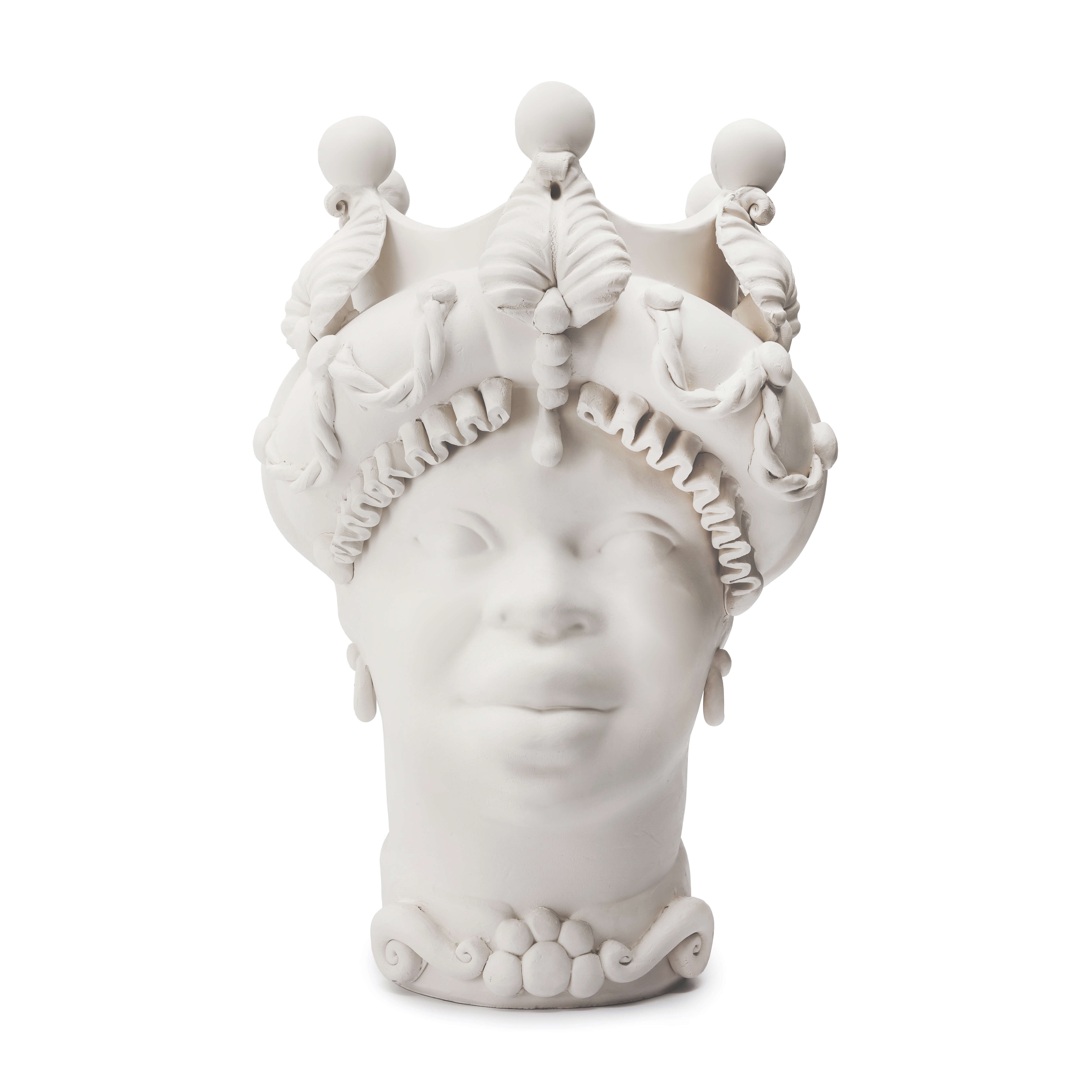200945-WT ABHIKA ВАЗА MORO LADY BAROQUE WHITE MATT  - Вид №4