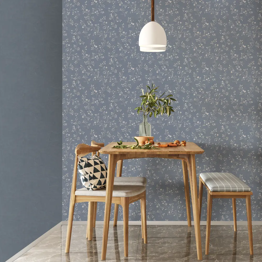 Флизелиновые обои Ника синие 1.06 м 89440845 МОСКОВСКАЯ ОБОЙНАЯ ФАБРИКА STLM-1579673 - Вид №4