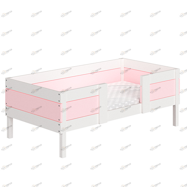 Кровать одноярусная Home basic M 80х160 см белая, розовая ELLIPSE ELLIPSE HOME 351761 Белый;розовый Santreyd 