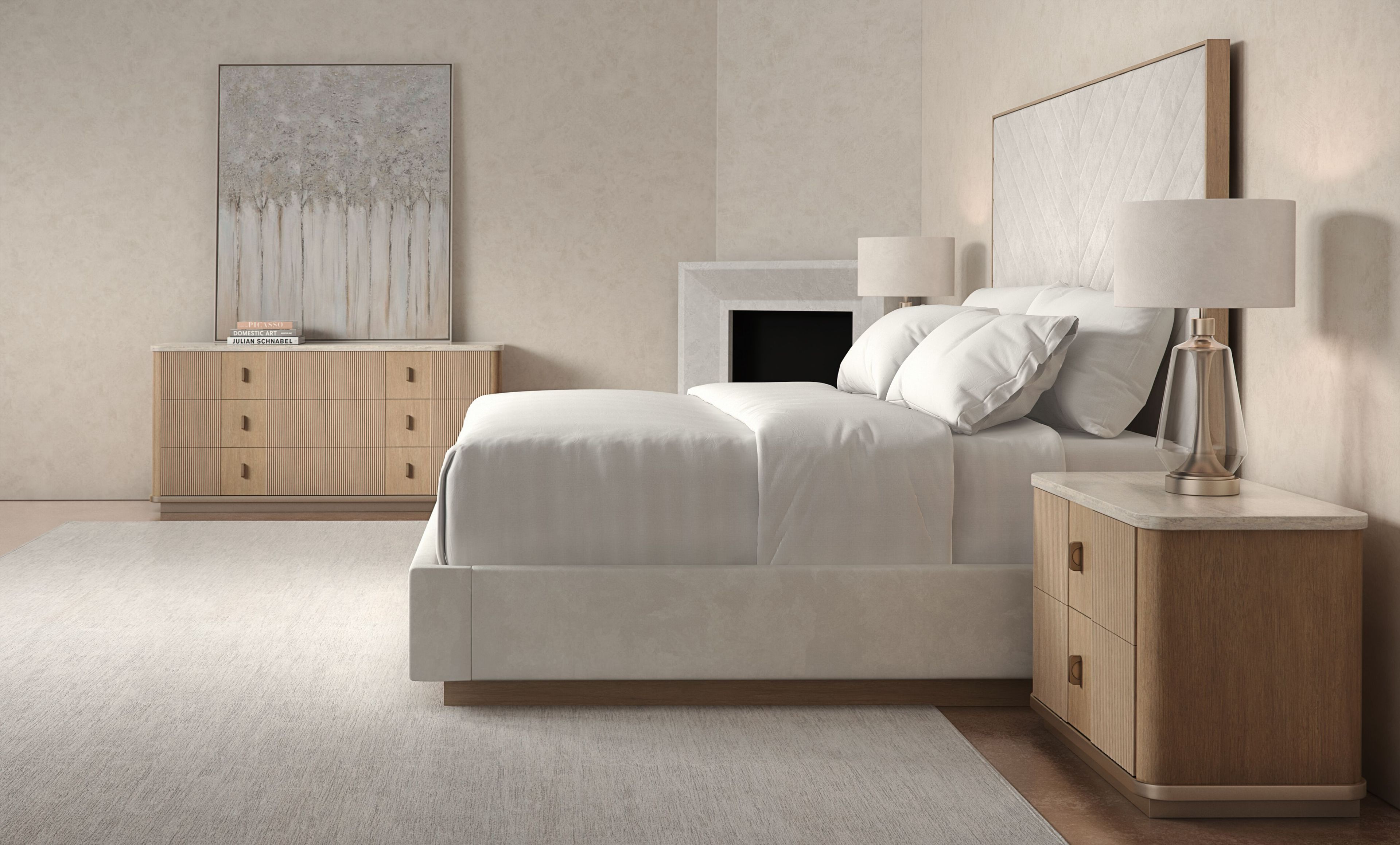 Двуспальная кровать с мягкой тканью Caracole MEET U IN THE MIDDLE ARCH-00124017 - Вид №1