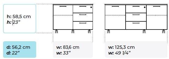 Bralco Низкий офисный ящик для хранения из дерева с распашными дверцами Eko sun-id-1407952 - Вид №2