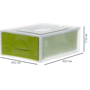 Система хранения Мобиле 34.2x45.7x17.8 см пластик без крышки цвет оливковый