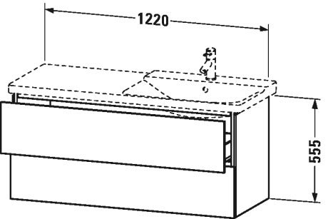 LC625507171 L-Cube Тумбочка подвесная Средиземноморский дуб Duravit - Вид №1
