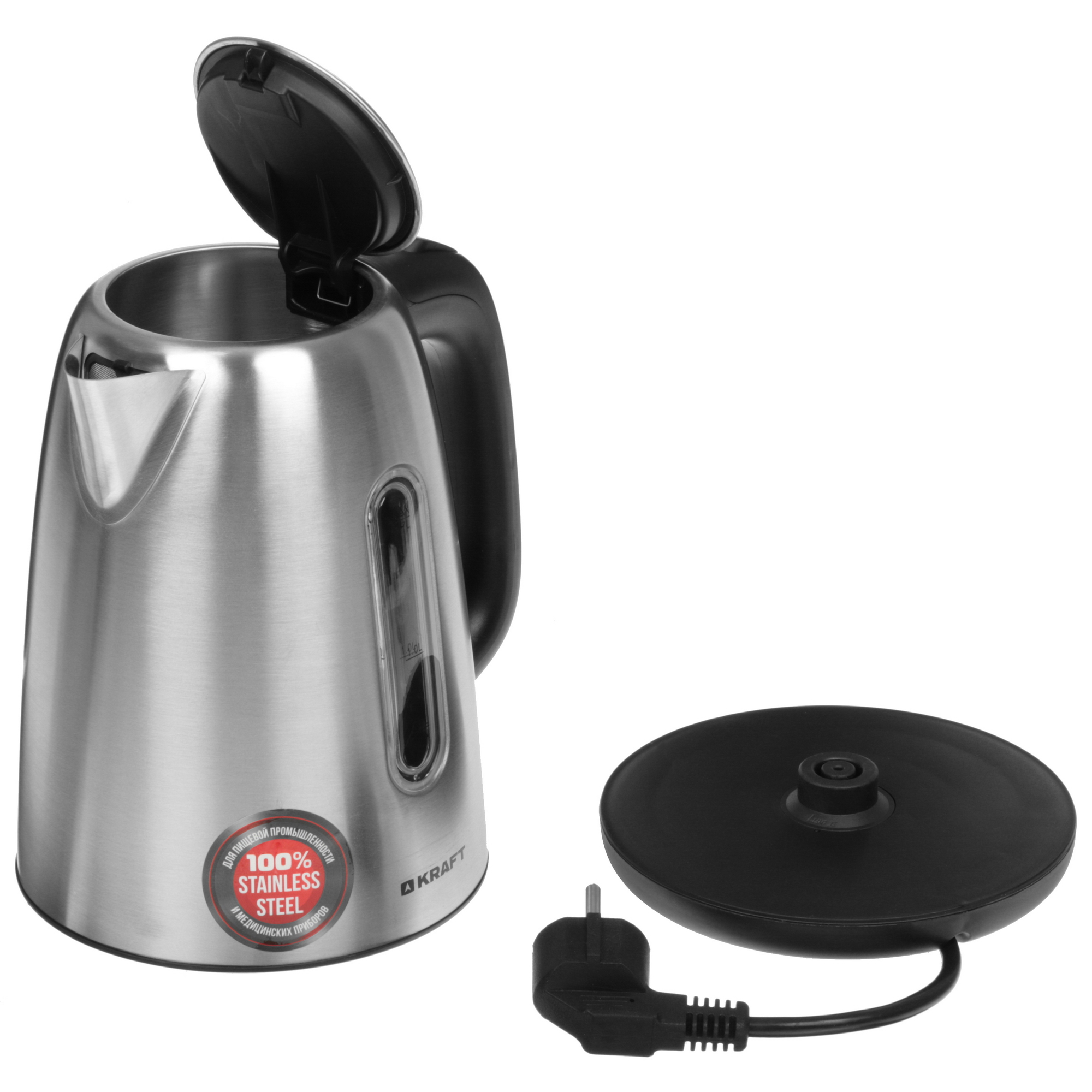 9008921 Электрочайник Kraft KF-KX1710BL серебристый STDN-0003654 - Вид №4