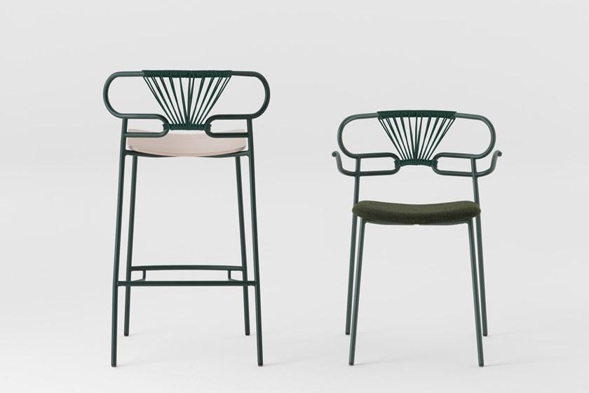 TrabA' Металлический стул с подлокотниками со встроенной подушкой Genoa 0048-met-cross-im - Вид №1