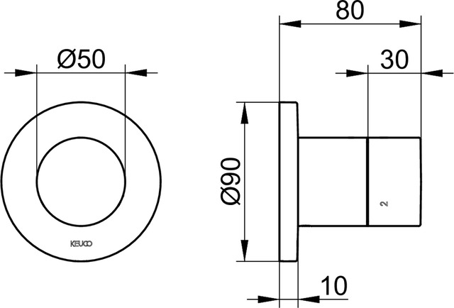 59548370001 Встраиваемый переключатель на 3 потребителя DN 15 KEUCO IXMO - Вид №3