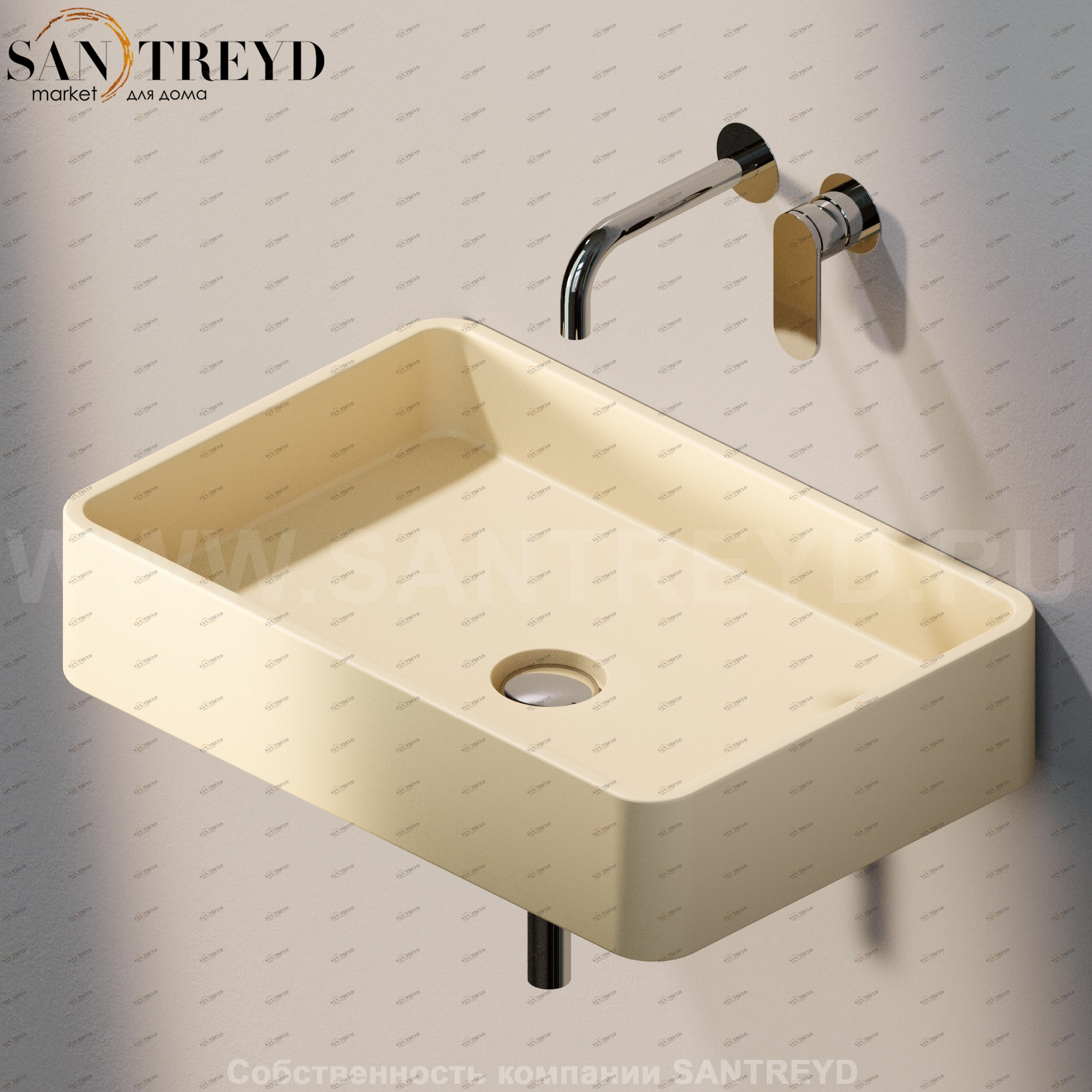 MWL601019 Подвесная раковина настенная прямоугольная Ceramica Flaminia Miniwash бежевая