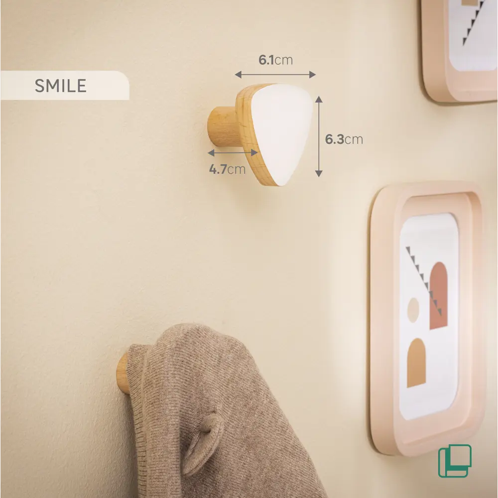 Крючок Smile 6.3x6.1x4.7 см цвет белый 89388848 STLM-2183888 Santreyd  - Вид №3