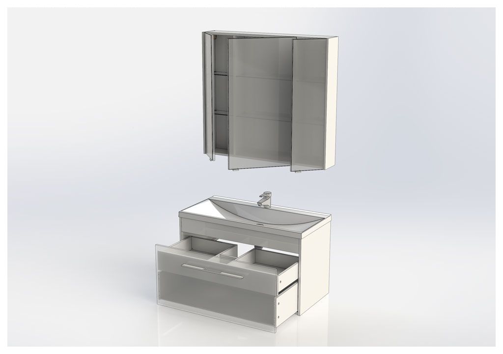 Мебель для ванной Aquanet Августа 100 белый 00225238 - Вид №4