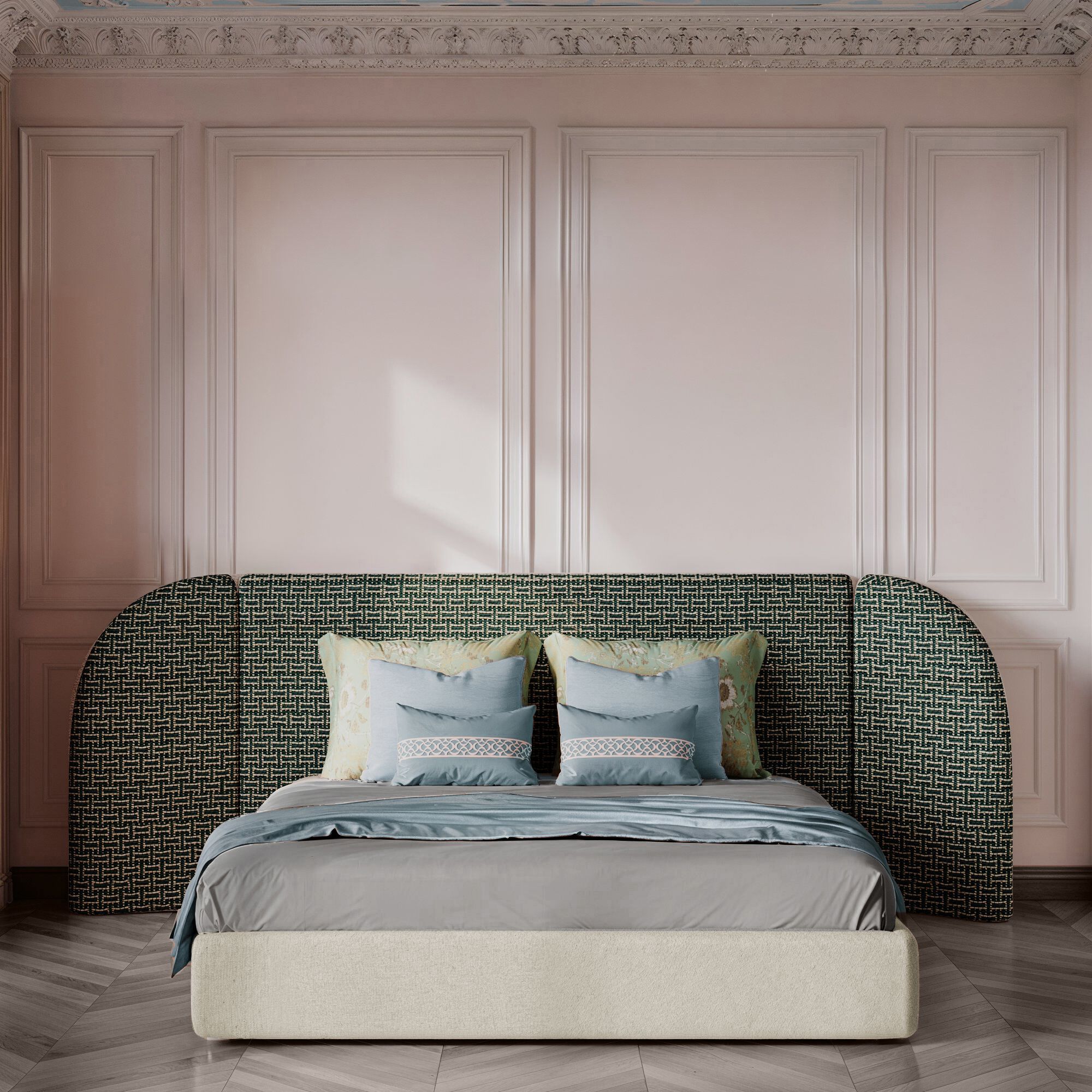 Двуспальная мягкая кровать из ткани Marianna Piccolo Nora ARCH-00039680 - Вид №2