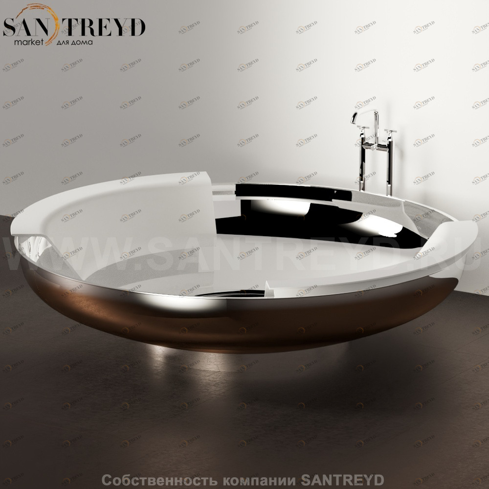 Ванна свободностоящая UFO с 2 спинками стальная Agape AVAS0906DA