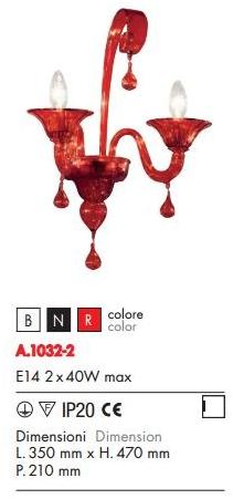 Rossini Illuminazione Настенный светильник из дутого стекла Caroline A.1032-1 - Вид №2