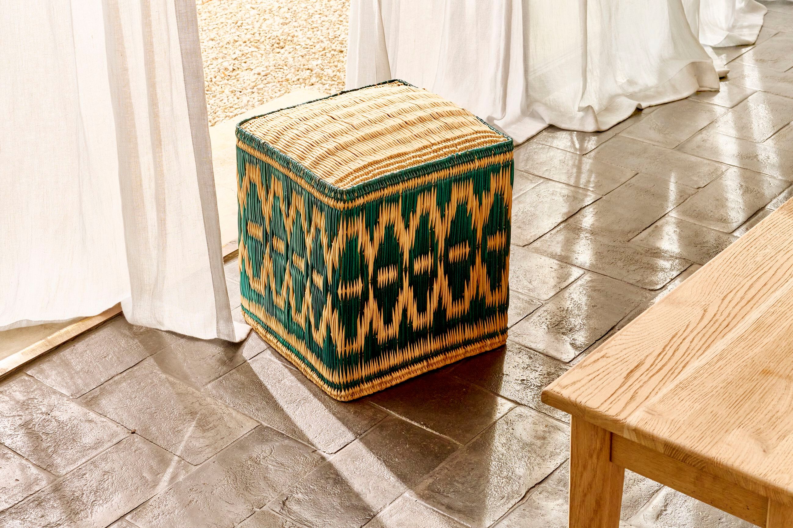 Квадратный пуф из камыша POMAX HASSIRA ARCH-00027824 - Вид №2