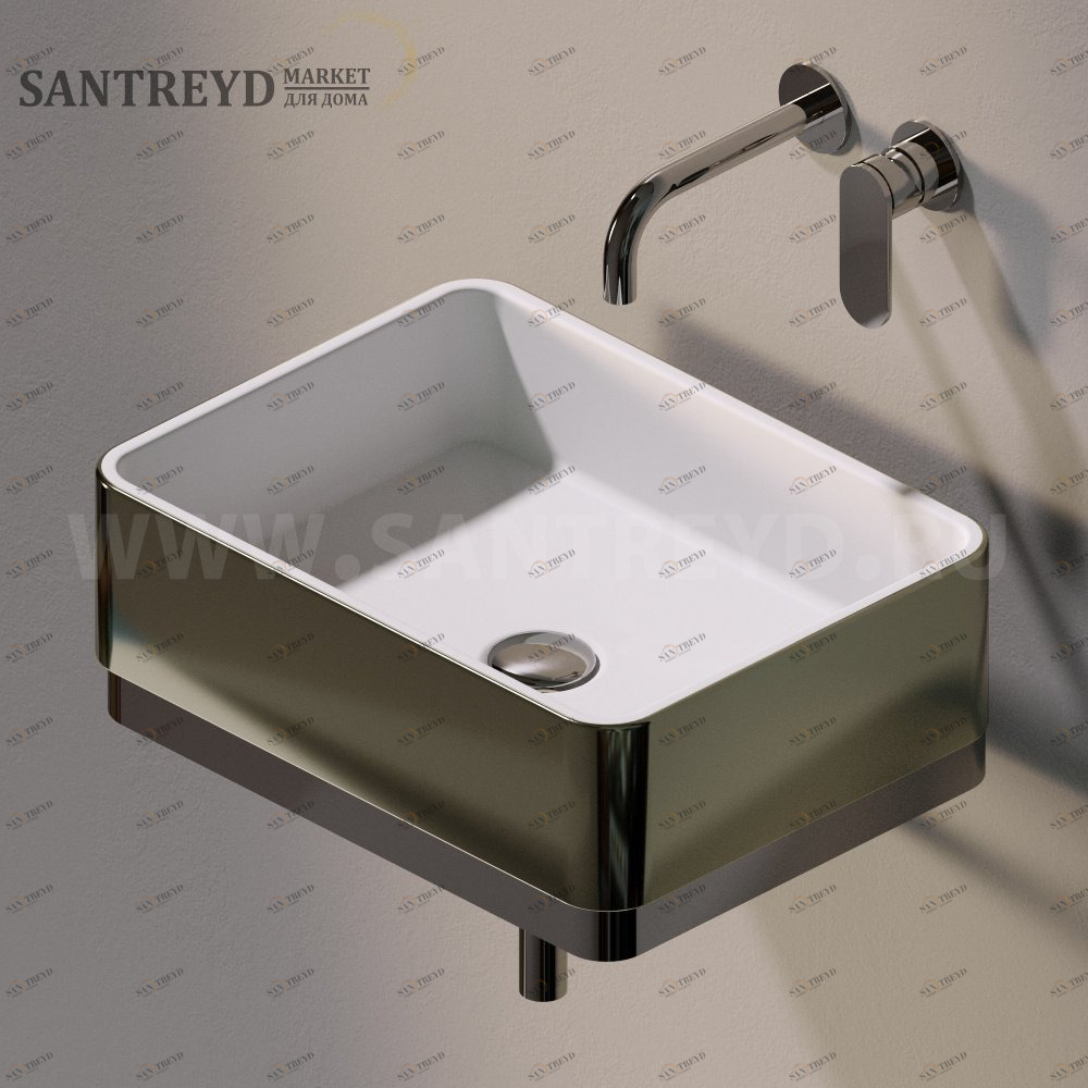 MWL48PLATINUM Подвесная раковина настенная прямоугольная Ceramica Flaminia Miniwash