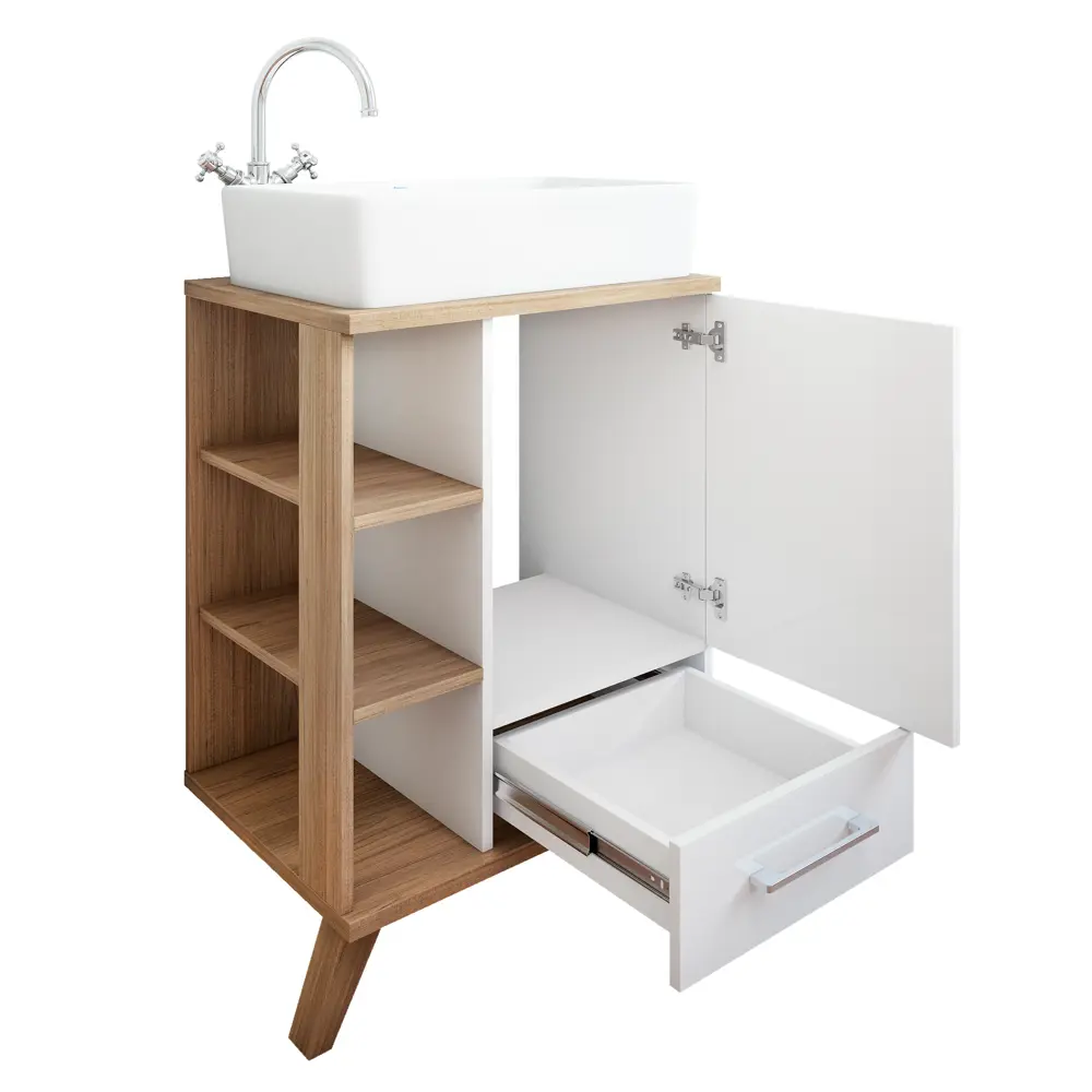 Тумба под раковину напольная Sanflor Стокгольм 60 см цвет белый STLM-2195508 - Вид №2