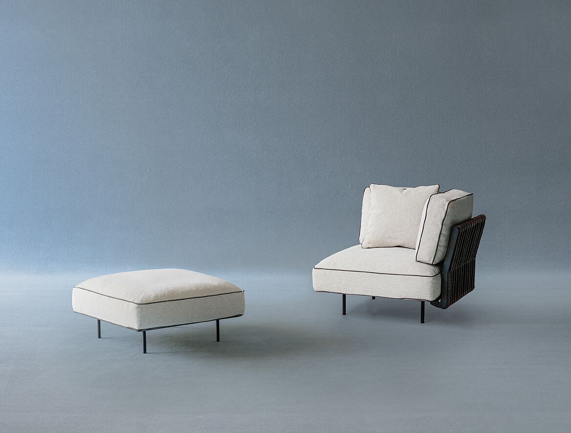 Угловое садовое кресло из ткани Potocco Soul ARCH-00005726