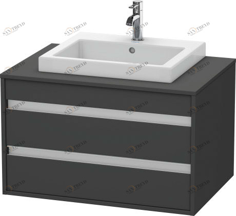 KT675404949 Ketho Тумбочка подвесная Графит матовый, декор Duravit
