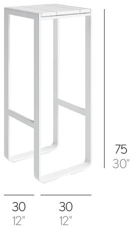 GANDIABLASCO Высокий садовый табурет из термолакированного алюминия с подставкой для ног Flat sun-id-1484348 - Вид №3