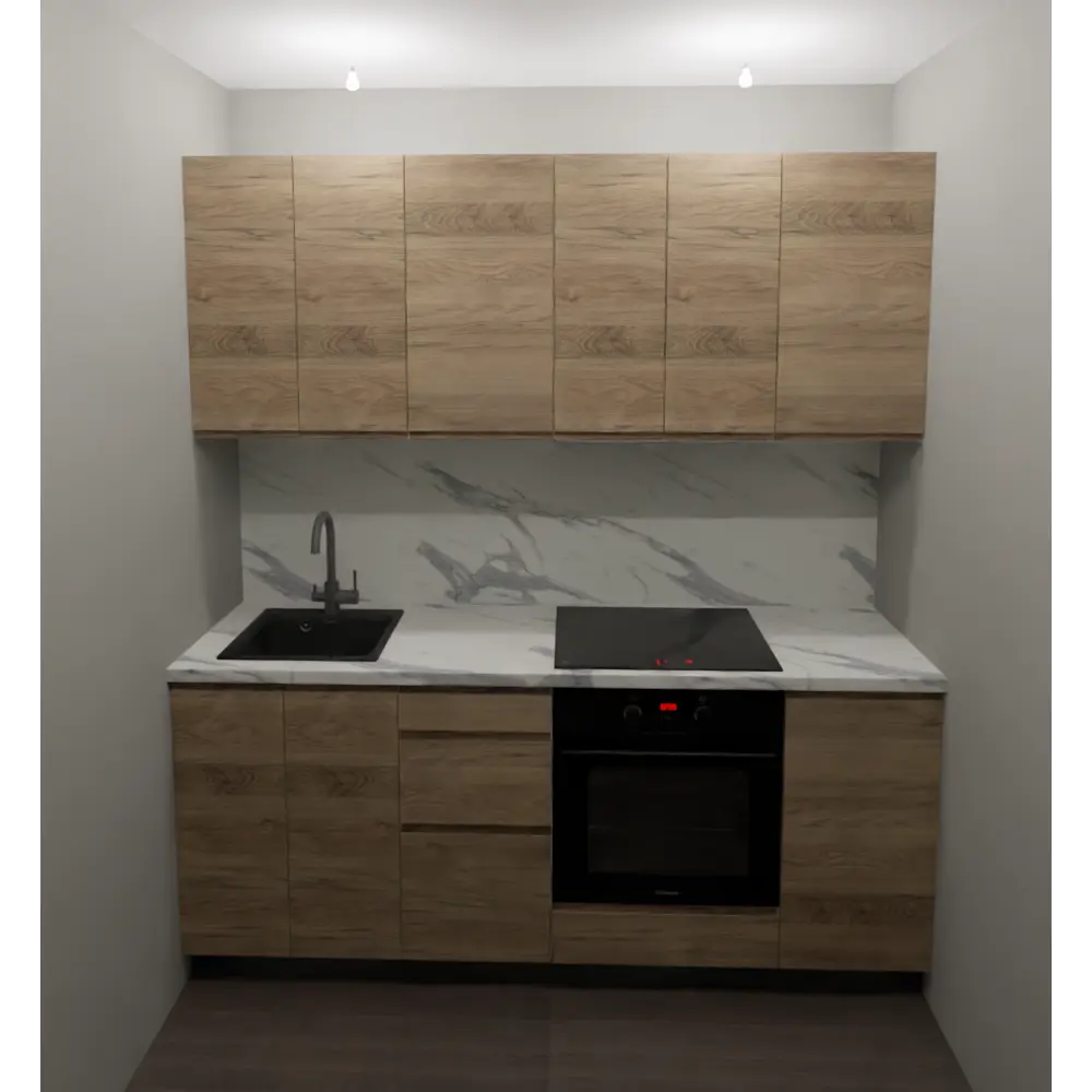 Кухонный гарнитур 200x60 см Токио цвет коричневый 89442884 STLM-2153205 KONSENSA