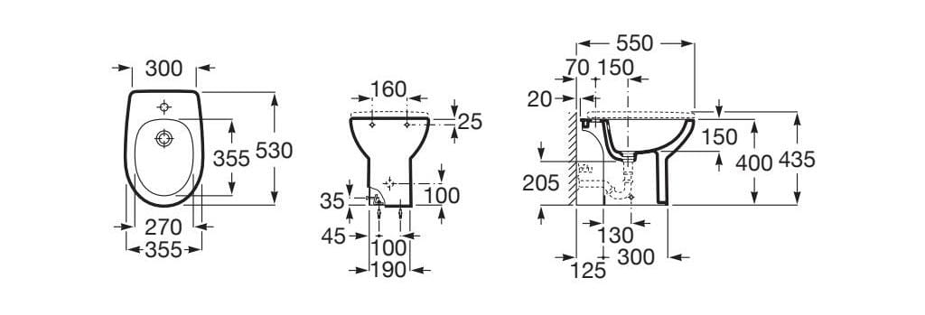 Керамическое напольное биде с переливом Roca Виктория ARCH-00136712 - Вид №4