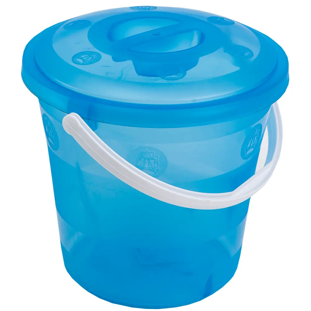 Ведро с крышкой круглое Бриг пластик 9 л цвет голубой Santreyd STLM-2183092