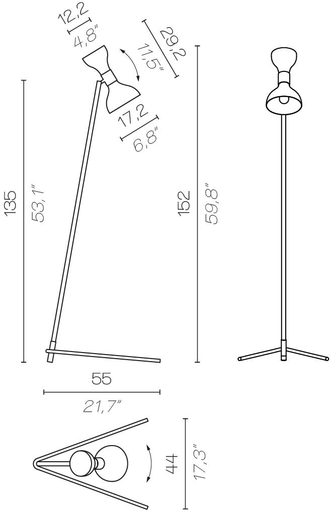 Contardi Регулируемый светодиодный торшер Tata sun-id-1421606 - Вид №8