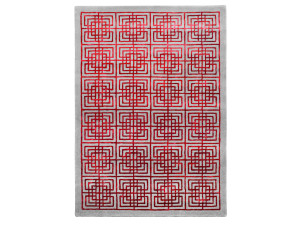 Прямоугольный ковер с длинным ворсом с геометрическим рисунком