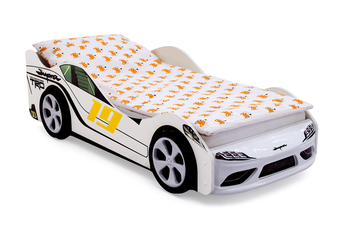 Детская кровать-машина белая "Супра" БЕЛЬМАРКО  00-3873170 Белый Santreyd  - Вид №1