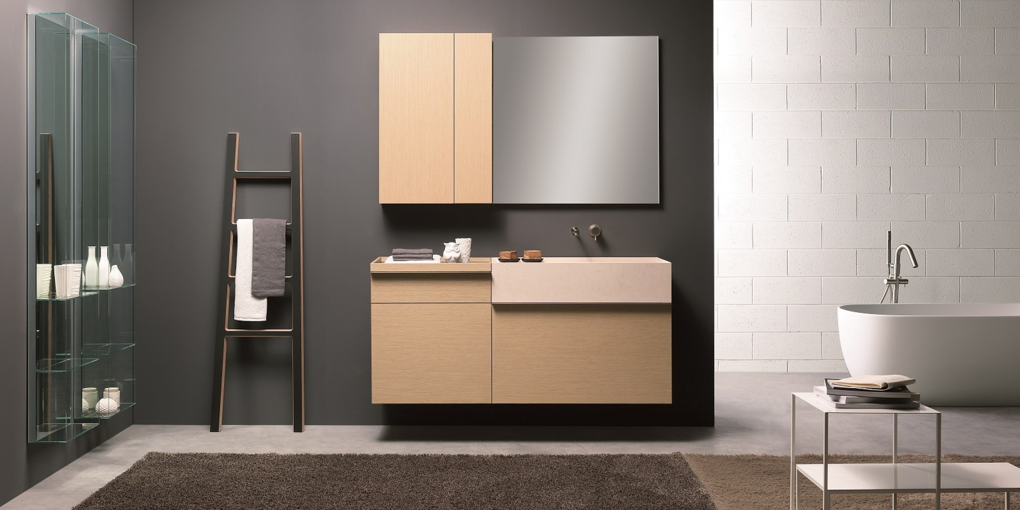 Toscoquattro Тумба под раковину с 1 ящиком 90 см PIANO дуб светлый 24A31LE - Вид №1