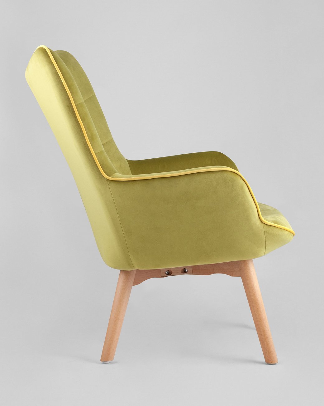 Кресло с мягкими подлокотниками оливковое с деревянными ножками "Манго" STOOL GROUP ДИЗАЙНЕРСКИЕ 00-3946320 Зеленый  - Вид №4