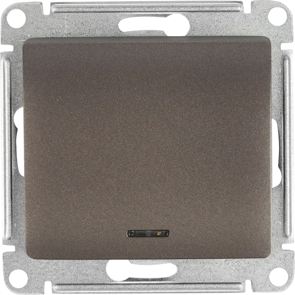 Schneider Electric Glossa — выключатель одноклавишный с подсветкой графит 84730750 STLM-0054188