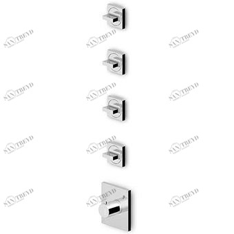 ZA5662 - R97823 Встроенный термостатический смеситель для душа 1/2 "с 4-мя запорными кранами. Zucchetti Aguablu 