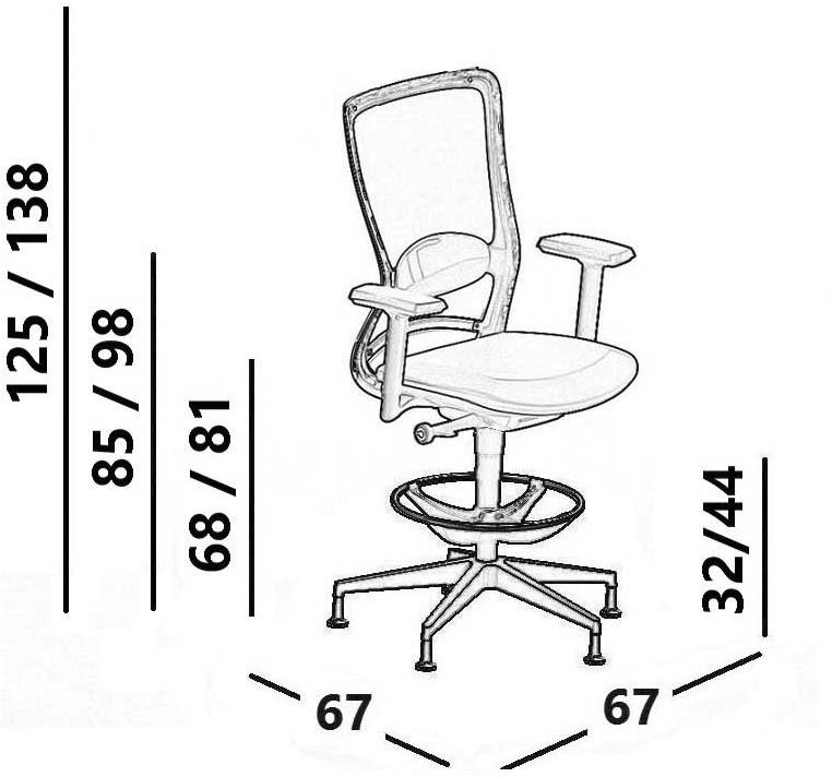 Luxy Эргономичное офисное кресло с вращающейся сеткой Pop Pp17 - Вид №3