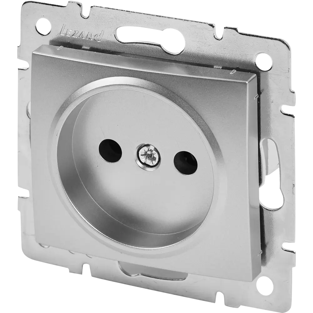 Розетка Lezard Karina без заземления цвет матовый серый STLM-2167692 - Вид №1