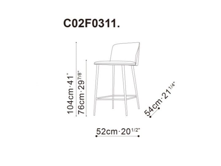 Высокий стул с тканевой подкладкой CAMERICH BALLET ARCH-00108886 - Вид №4