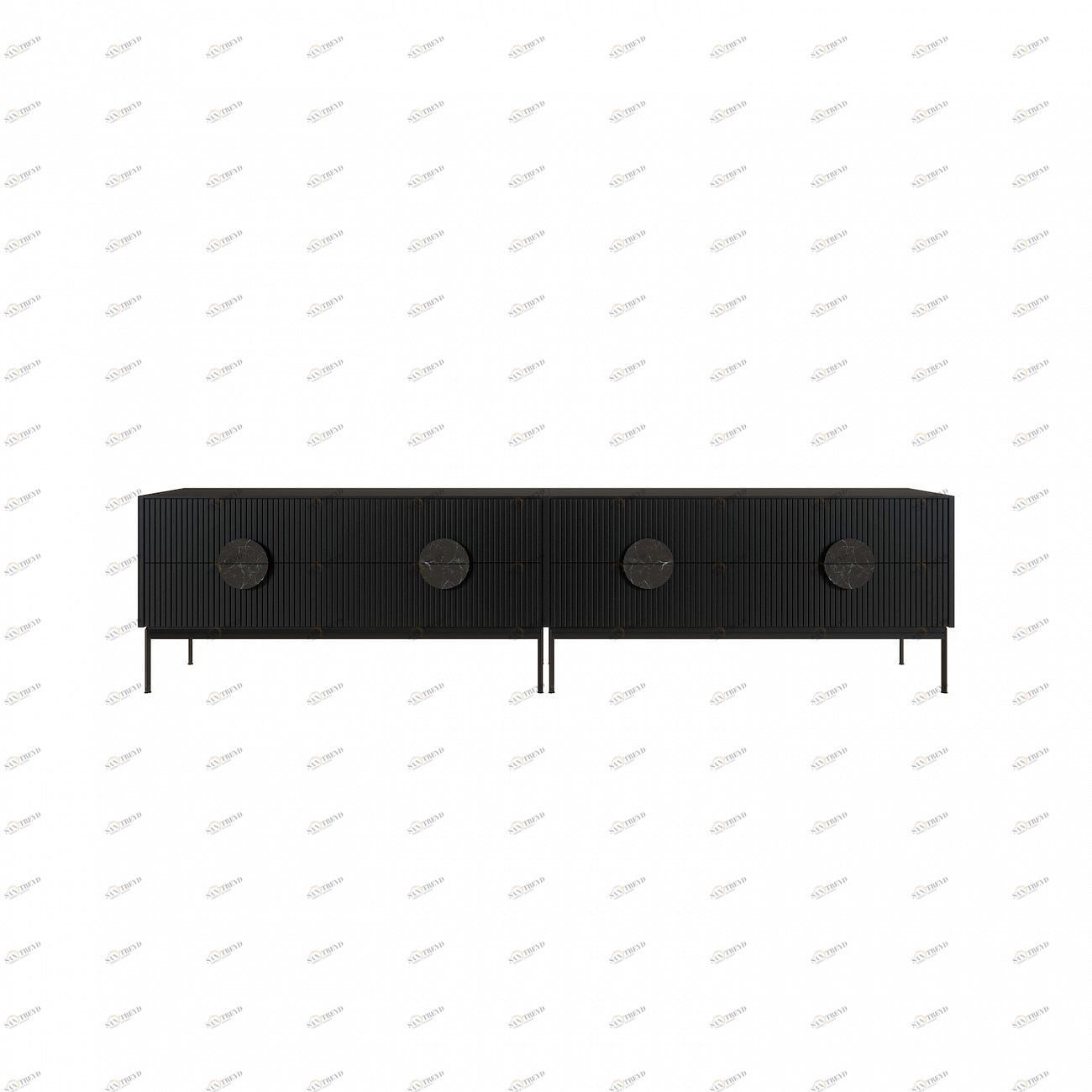 Тумба под телевизор с ящиками 61х246 см черная Alto BRAGIN DESIGN LIVING 00-3862439 Черный