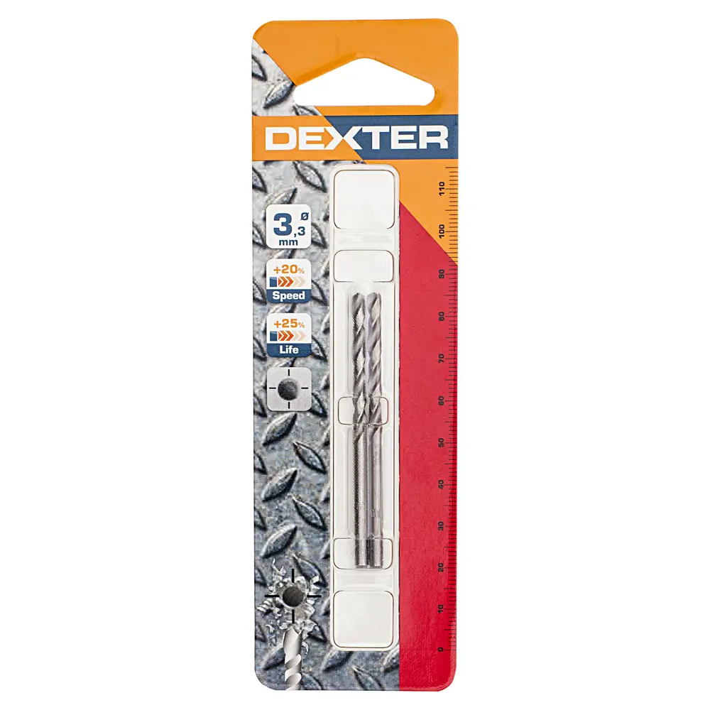 Сверло по металлу HSS-G 3.3х65 мм Dexter SM251 16660863 STLM-2165739  - Вид №4