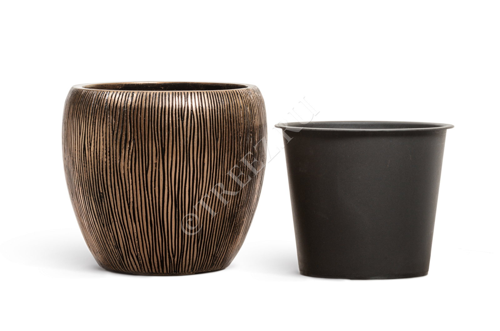 41.3320-06-044-BRS-39 Кашпо  Effectory - серия Wow - Конус-Чаша - Тёмное матовое золото Цветочная коллекция  - Вид №6